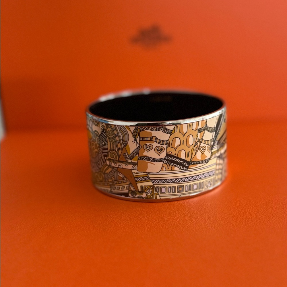 Hermes Enamel Wide Bangle